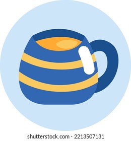 Cozy evening coffee, illustration, vector on white background.