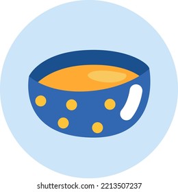 Cozy evening soup, illustration, vector on white background.