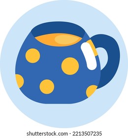 Cozy evening tea, illustration, vector on white background.