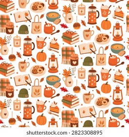 Cozy fall seamless pattern