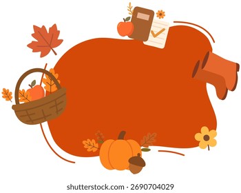 Acogedora obra de arte temática de otoño con cálidos tonos naranja y marrón