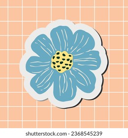 Cozy flower sticker, cottagecore. Scrapbook clipart.