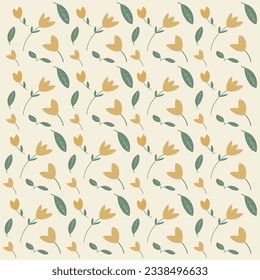 Cozy flowers seamless pattern hand drawn