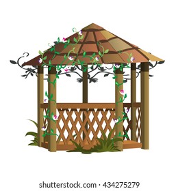 Cozy Gazebo For Landscape Design. Vector.