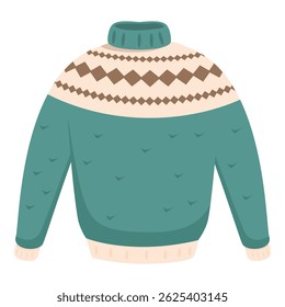 Cozy green winter sweater with a traditional scandinavian pattern, perfect for staying warm during the colder months