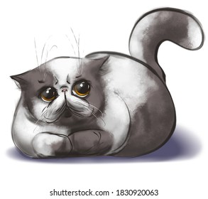 Vector de gatos blancos y Greg acogedor