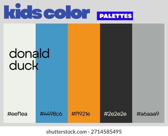 Acogedora armonía Pato Donald diseñado para niños que muestran una paleta equilibrada amigable que inspira imaginación creatividad divertido aprendizaje diario