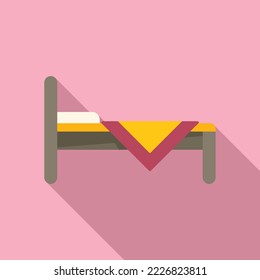 Cozy home bed icon flat vector. Office room. Daily work