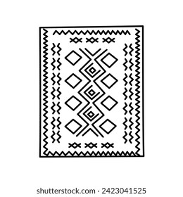 Cozy home carpet flat element. Floor covering, interior decor. Vector isolated sign. Digital illustration for web page, mobile app, promo.