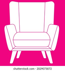 Cozy home chair with armrests and high back. Vector illustration is not a furniture theme.