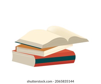 Composición hogareña cómoda con imagen aislada de la ilustración vectorial de pila de libros