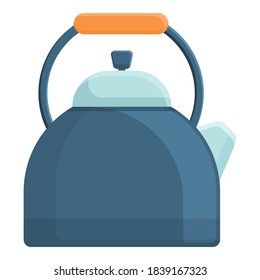 Cozy home kettle icon. Cartoon of cozy home kettle vector icon for web design isolated on white background