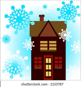 hogar acogedor en la nevada