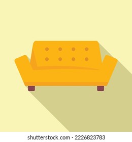 Gemütliches Wohnsofa Ikone flach Vektorgrafik. Innenhaus. Cute-Möbel