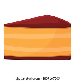 Cozy home tiramisu piece icon. Cartoon of cozy home tiramisu piece vector icon for web design isolated on white background
