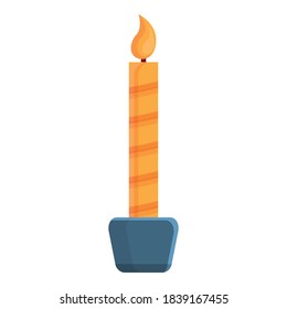 Cozy home xmas candle icon. Cartoon of cozy home xmas candle vector icon for web design isolated on white background