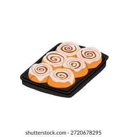 Conjunto de vetor de assar caseiro aconchegante. Pão, Torta, Rolos de canela, Engarrafamento, Manteiga, Café, Sobremesas de padaria rústica e café da manhã comida ilustração