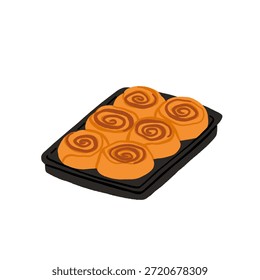 Conjunto de vetor de assar caseiro aconchegante. Pão, Torta, Rolos de canela, Engarrafamento, Manteiga, Café, Sobremesas de padaria rústica e café da manhã comida ilustração