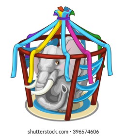 Cozy house for an elephant. Vector illustration.