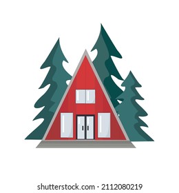 Cozy house in the forest, in nature. Sometimes you want to run away from everyone.