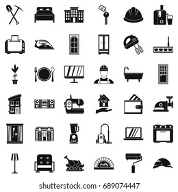 Cozy house icons set. Simple style of 36 cozy house vector icons for web isolated on white background