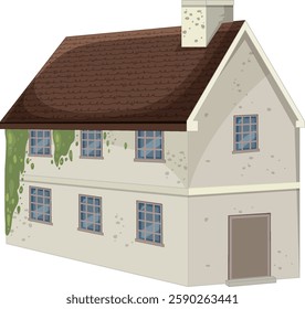 A cozy house with ivy-covered walls