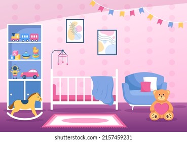 Cozy Kids Bedroom Interior Furniture Like Stock Vector (Royalty Free ...