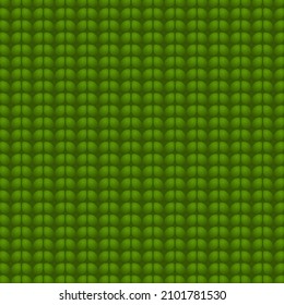 Cozy knitted background in green color. 3 D. Vector illustration.