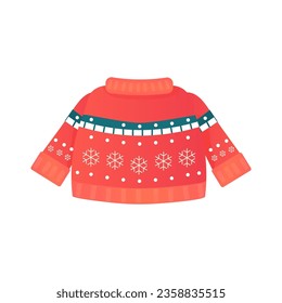 Cozy knitted jumper with ornament nativity and new year