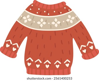 Cozy knitted winter garment featuring festive patterns, perfect for staying warm during Christmas celebrations and holiday gatherings, evoking a sense of comfort and joy