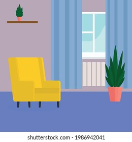 Cozy living room. FLat vector illustration