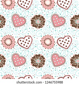 Cozy milky gingerbread repeating pattern on a ice background use for surface,textile,wrap paper,template,holiday flyers;
printable;posters;templates;packaging;