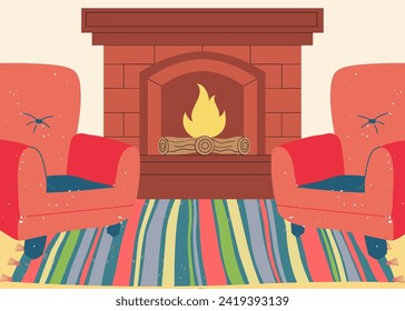 Gemütlicher Sofa- und Kamin 