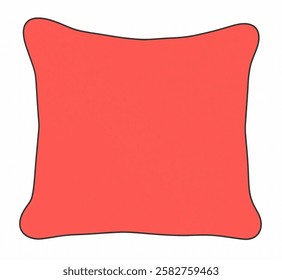 A cozy and modern cushion cover illustration in red. Ideal for home decor, sofa styling, and interior design projects.