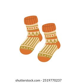 cozy patterned socks in autumn colors, perfect for cold weather and home comfort