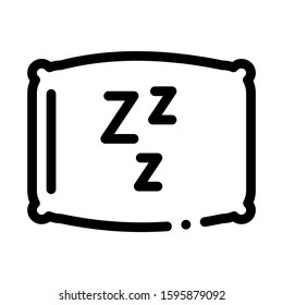 Cozy Pillow For Sleeping Icon Vector. Outline Cozy Pillow For Sleeping Sign. Isolated Contour Symbol Illustration