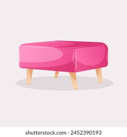 Silla rosa acogedora. Interior del hogar, muebles, concepto del hogar. Ilustración vectorial aislada