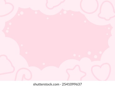 Cozy pink Christmas background with flour and traces of gingerbread molds