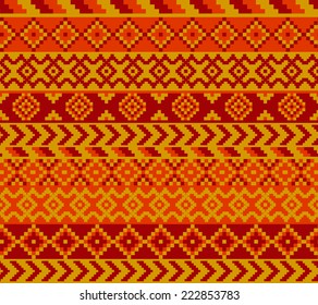 cozy pixel styled patern painted with warm colors