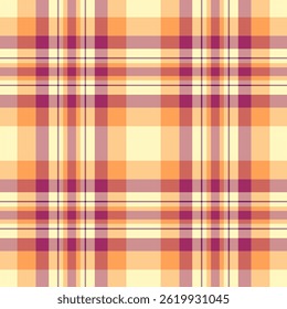 Cozy plaid pattern in warm hues. Retro textile design featuring intersecting lines. Perfect for backgrounds, fabrics, or vintageinspired projects.