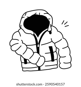 Cozy puffer jacket vector design, winter clothes