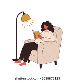 Cozy Reading Moment Person Book White Background Serene Leisure Intellectual Pursuit