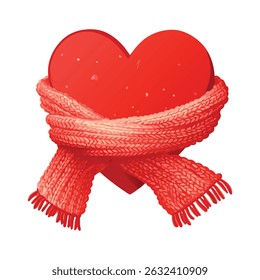 Cozy Red Heart Winter Love Valentines Day