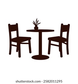 cozy restaurant table with centerpiece illustration