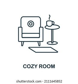 Cozy Room icon. Line element from home rest collection. Linear Cozy Room icon sign for web design, infographics and more.