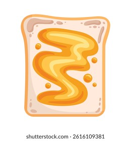 A cozy scene featuring a beautifully arranged toast topped with golden honey, drizzled in a delicate pattern. warm hues and natural textures create an inviting, organic atmosphere, ideal for culinary