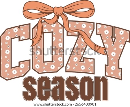 Cozy Season Autumn Pattern Retro Halloween Fall T shirt Design