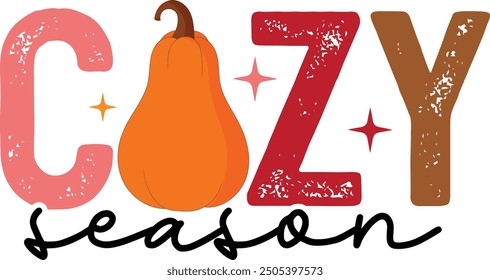 Cozy Season, Herbst PNG T-Shirt Design