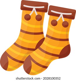 Cozy Socks Bow Concept Vector Icon Stock Vector (Royalty Free ...