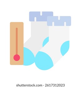 Cozy Socks flat color, mini illustration icon, related to relaxation, spa, wellness and more. Vector EPS 10 for modern concept, print, UI, UX kit, web and app development